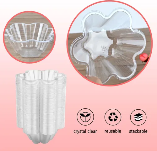 Miniatura 3 de Paquete de 200 tazones de plástico para helado de 8.5 onzas, cuencos de plástico transparente para postre para helado, aperitivos, frutas, ensalada