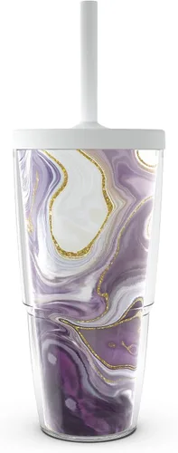 Miniatura 13 de Tervis Marble - Alexandrite hecho en Estados Unidos Vaso aislado de doble pared para viajes mantiene las bebidas frías y calientes, 16 onzas, Clásico
