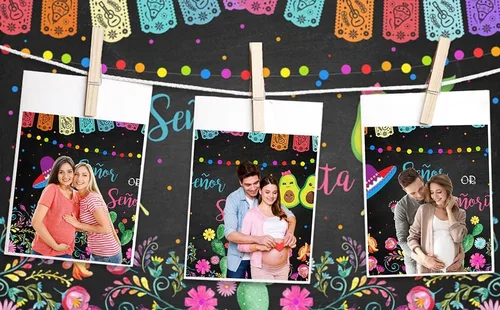 Miniatura 2 de Avezano Fondo para fiesta de revelación de género Señor o Señorita niño o niña, baby shower, fiesta, fotografía, fondo de aguacate mexicano para él