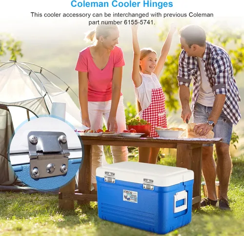 Miniatura 4 de Coleman - Bisagras de repuesto para bisagras de acero inoxidable 5253 6262 6270 5250 5286b para bisagras Coleman de hielo. Paquete de 4