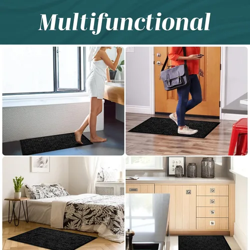 Miniatura 7 de HOMWE Juego de 2 tapetes para puerta delantera, 29.5 x 17.5 pulgadas, tapete para puerta de entrada y patio trasero, seguro para interiores