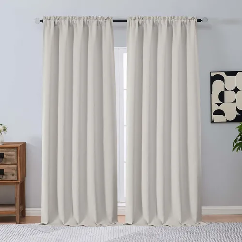 Miniatura 57 de OVZME Cortinas opacas turquesa para tratamiento de ventanas pequeñas, cortinas cortas con bloqueo de luz para ventana de cocina sobre el fregadero