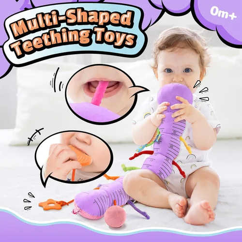 Miniatura 5 de LIGHTDESIRE Juguetes musicales para bebés, oruga, juguetes infantiles de 3, 6, 12 meses, juguete sensorial con diseño de regla, espejo, cuerda