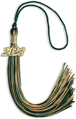 Miniatura 259 de Endea Graduation - Borla de doble color mixto con fecha dorada (negro/dorado antiguo, 2021)