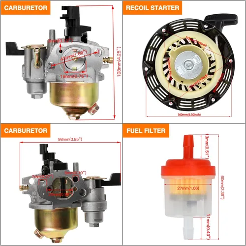 Miniatura 2 de FVRITO Carburador de arranque de retroceso para Predator 212cc 196cc 6.5HP Baja Massimo MB165 MB200 Coleman CT200U Trail BT200X Mini Bike Hummerhead