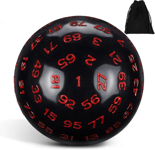 Miniatura 6 de Sumind Dados poliédricos de 100 caras individuales D100 de 1.772 in, cubo de 100 caras con bolsa negra para juegos de rol DND RPG MTG, suministros