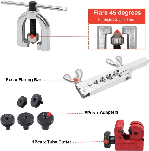 Miniatura 7 de Tnisesm Kit de línea de freno con revestimiento de cobre 3/16 de 25 pies + doblador de tubo azul + línea de freno de aluminio de cobre, kit