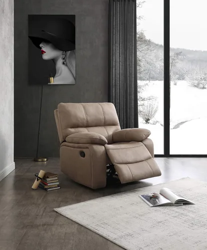 Miniatura 28 de Betsy Furniture Juego de sofá reclinable de microfibra para sala de estar 8007 (topo, sofá+sofá biplaza+sillón reclinable)
