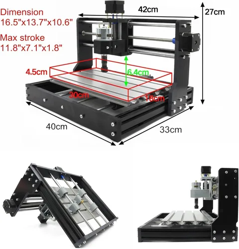 Miniatura 2 de CNCTOPBAOS Versión actualizada de la fresadora CNC 3018-PRO, kit de fresadora CNC de 3 ejes DIY con control remoto GRBL, controlador sin conexión a