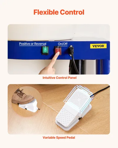 Miniatura 4 de VEVOR Torno de Alfarero de 14 pulgadas para Adultos Principiantes, Altura Ajustable de 0-6 pulgadas, Máquina Formadora de Cerámica de 450W, Torno