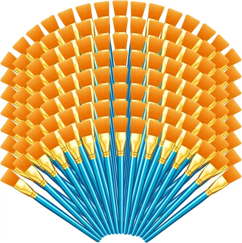 Miniatura 8 de Thenshop 40 pinceles de pintura plana de 1 pulgada para acuarela, pincel de pintura acrílica grande, de nailon sintético, pinceles de pintura al
