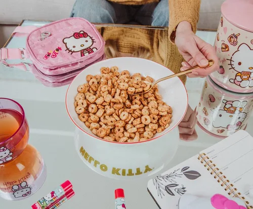 Miniatura 5 de Silver Buffalo Sanrio Hello Kitty Rainbow - Cuenco grande de cerámica de 9 pulgadas para servir pasta, ensalada, cereales