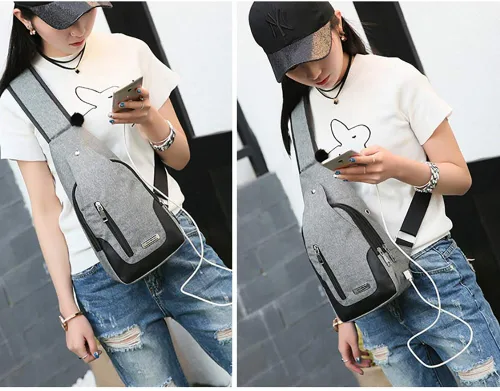 Miniatura 7 de Mochila tipo bandolera bandolera bandolera para el pecho, bolsa de hombro, pequeña mochila casual para mujeres y hombres, senderismo