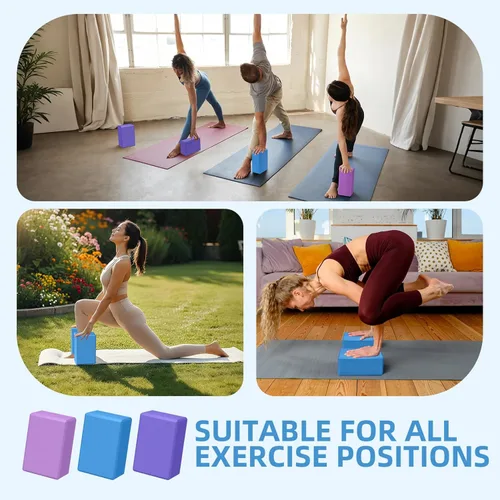 Miniatura 8 de 1 paquete de bloques de yoga de espuma grandes de 9 x 6 x 4 pulgadas, bloque de pilates resistente, bloque de entrenamiento, ladrillo de yoga
