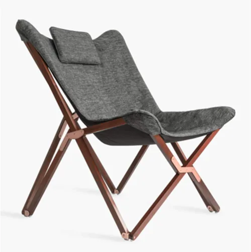 Silla plegable de madera maciza para el almuerzo, silla reclinable portátil de haya con cómodo cojín (no es necesario instalar) (soporte marrón,