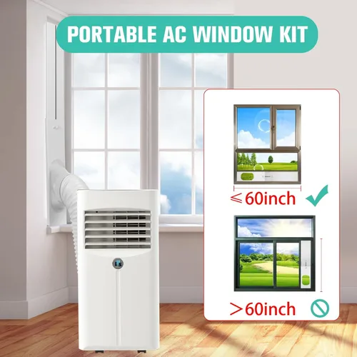 Miniatura 5 de Kit de ventilación de aire acondicionado portátil con manguera de escape de 5.1 pulgadas de diámetro, manguera de escape ajustable de 59 pulgadas