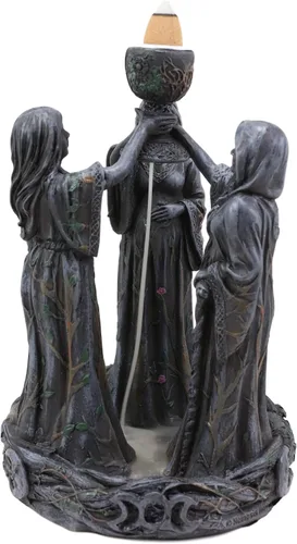 Ebros Gift Wicca Triple Diosa Joven Doncella Esperando Madre y Vieja Crone Pagana Decorativa Cono de Incienso Quemador Estatua de Cono de Incienso