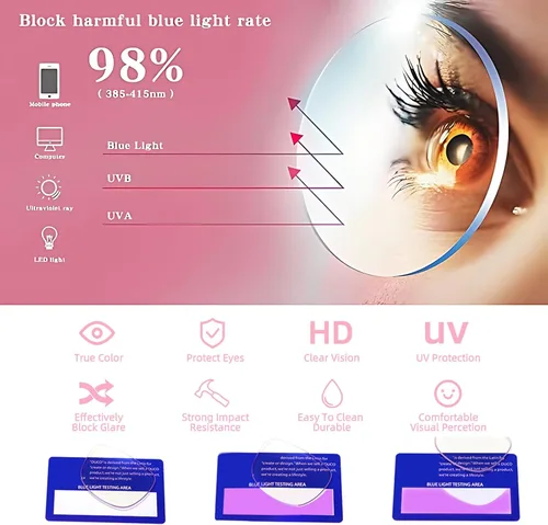 Miniatura 4 de Lentes de lectura de gran tamaño para mujer, elegantes lentes de ojo de gato, bloqueo de luz azul, para lectura de computadora con bisagra