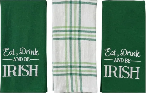 Miniatura 16 de Serafina Home Toallas de cocina de mano para invitados de baño irlandeses del día de San Patricio: suave y absorbente bordado, diseño de trébol