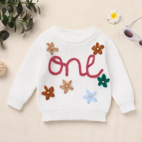 Miniatura 81 de Suéter de primer cumpleaños para bebés y niñas de un año de edad, sesión de fotos, otoño e invierno