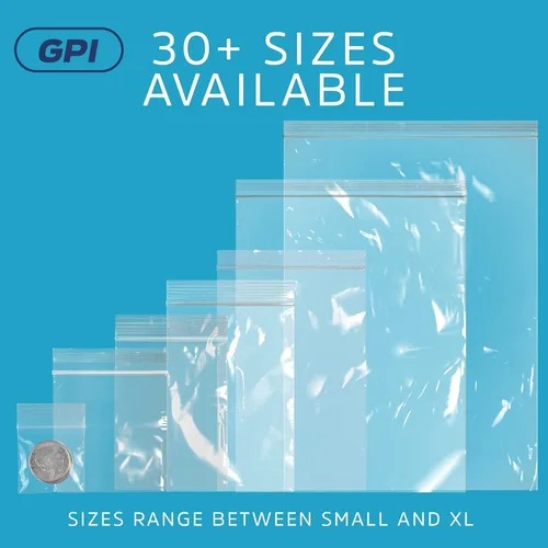 Miniatura 8 de GPI - Caja de 1000 bolsas de plástico transparente con cremallera de 3 x 3 pulgadas - Bolsas de polietileno resistentes a granel de 4 mil de grosor