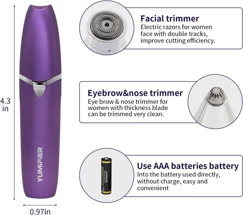 Miniatura 6 de Recortador facial de cejas, depilación facial para mujeres, afeitadora facial suave e indolora, afeitadora de cejas para mujeres, removedor de vello