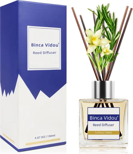 Juego de difusores de varillas, difusores de aceite esencial con fragancia de bergamota, vainilla, lavanda y jazmín para dormitorio, sala de estar,