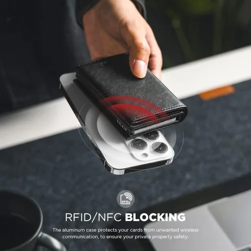 Miniatura 2 de VULKIT Tarjetero de crédito con compartimento para billetes de banco, bloqueo RFID, cartera de cuero desplegable con ventana de identificación