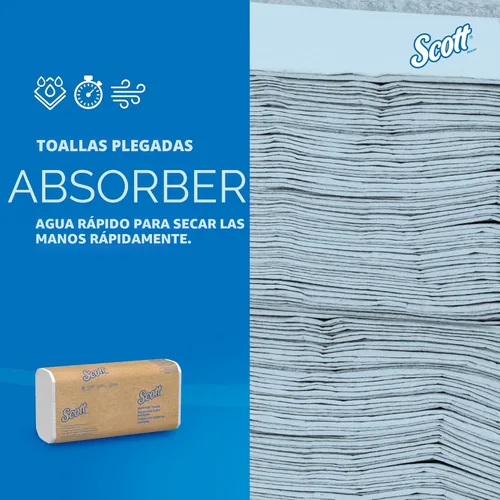 Miniatura 5 de Scott Professional Toallas de Papel Universales Multiplegadas, a Granel (03650), Bolsillos de Absorción, Blanco, Toalla de 9.2"x9.4", Comprimida
