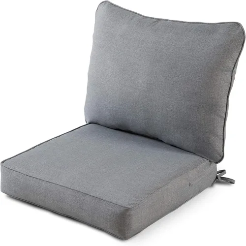 Miniatura 10 de Greendale Home Fashions Juego de cojines de asiento profundo para exterior de 2 piezas, Adobe Ártico