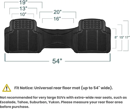Miniatura 3 de FH Group Alfombrillas para Piso de Automóvil - Alfombrillas de Piso de Goma Resistente para Automóviles, Juego Trasero de Ajuste Universal