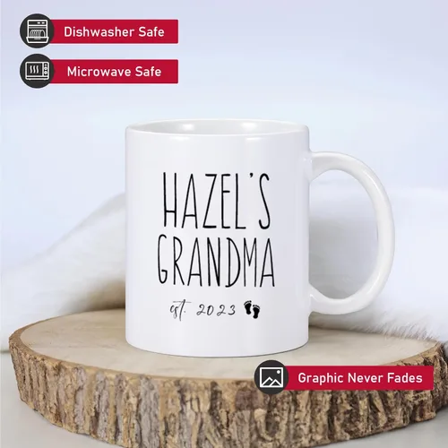 Miniatura 4 de Taza personalizada con texto en inglés "Promoted To Grandma 2023", regalos para la abuela por primera vez, anuncio de embarazo para abuela