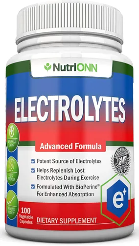 Electrolitos – 100 cápsulas naturales de reemplazo de electrolitos – Píldoras aptas para dieta cetogénica premium – Sin azúcar – Ideal para