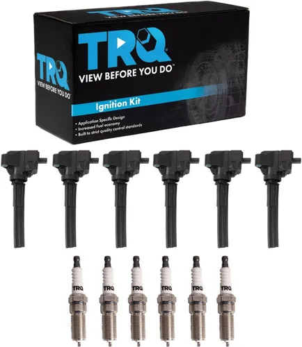 TRQ Kit de bobina de encendido y bujía Iridium 12 piezas compatible con Ford Explorer 2020-2021 Police Interceptor Utility Lincoln Aviator con V6