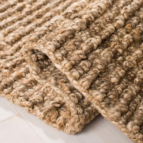 Miniatura 6 de SAFAVIEH Alfombra de área de 9x12 pies - Colección de fibra natural - Grande - Marrón natural, yute hecho a mano, estilo de granja, pelo grueso
