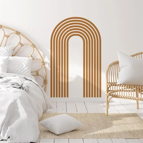 Miniatura 3 de Kazova - Calcomanía de arco de pared marrón - Grandes calcomanías modernas de estilo boho para cabecero, abstractas, retro, para despegar y pegar