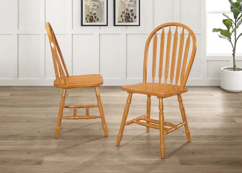 Miniatura 5 de Sunset Trading Oak Selections Silla de comedor, acabado claro, 19.5 pulgadas de profundidad x 20 pulgadas de ancho x 38 pulgadas de alto