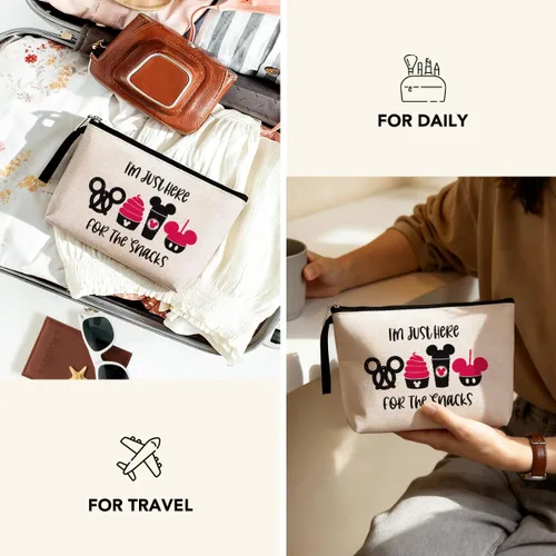Miniatura 4 de Hanamiya Na Bolsa de aperitivos para viajes, divertida bolsa de maquillaje impermeable, lavable, reutilizable para viajes, playa, bonitas bolsas