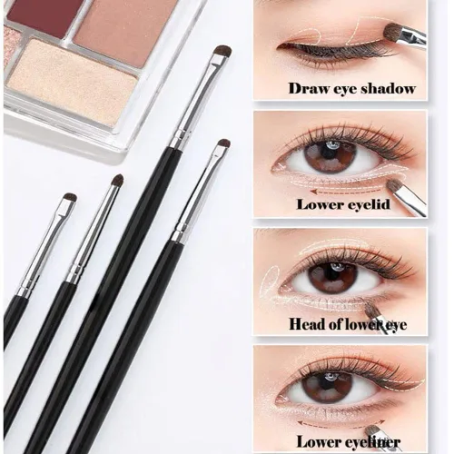 Miniatura 2 de Mini cepillo para difuminar para delineador de ojos, pinceles de sombra de ojos, pincel delineador de ojos para gel en polvo, crema y corrector Set-1