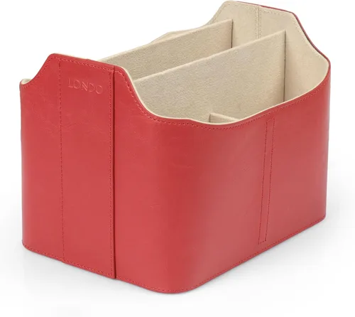 Miniatura 10 de Londo soporte para control remoto de cuero PU, organizador de escritorio para suministros de oficina con ranura para tableta, cepillo de maquillaje