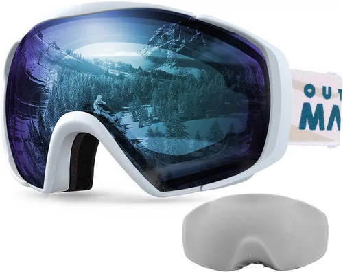 Miniatura 32 de OutdoorMaster Gafas de esquí con cubierta, gafas de nieve para snowboard OTG antivaho