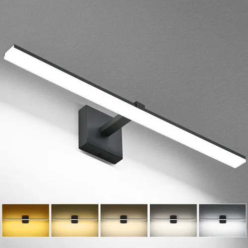 Miniatura 15 de Luz de tocador de baño negra de 32 pulgadas, LED moderna, 3CCT, regulable, 24 W, luminarias de baño sobre espejo 3000 K/4500 K/6000 K, 3