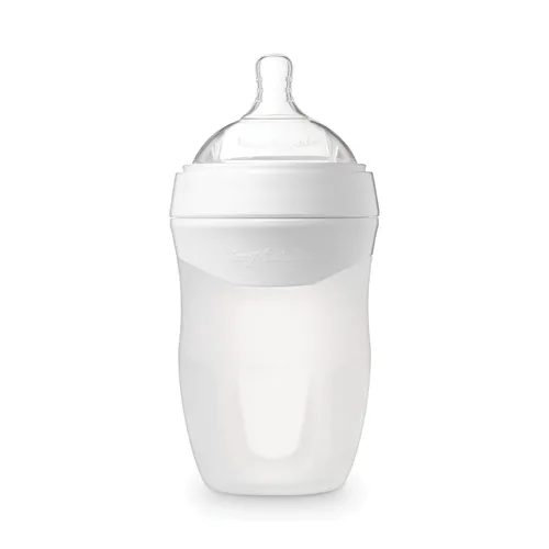 Miniatura 18 de Tiny Twinkle Biberón de silicona con agarre cómodo y pezón flexible suave, biberones suaves para recién nacidos y mayores (menta, 8 onzas)