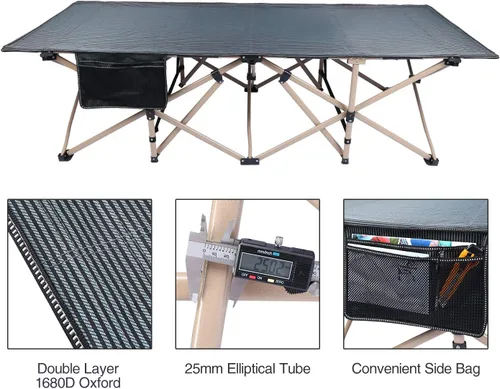 Miniatura 6 de REDCAMP Catres de Campamento de Tamaño Grande para Adultos 500lbs, 33.5'' Catres para Dormir Extra Anchos y Altos Resistentes, Catres XL Portátiles