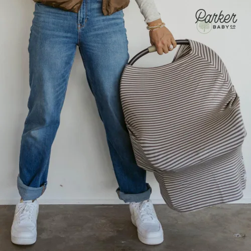 Miniatura 7 de Parker Baby - Funda de asiento de automóvil 4 en 1 para niñas y niños, toldo elástico para asiento de automóvil, funda de lactancia, funda
