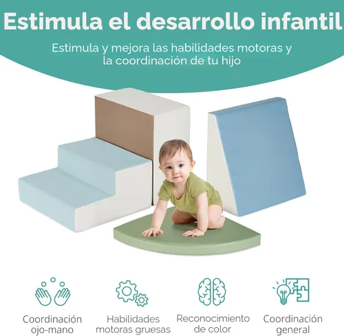 Miniatura 5 de Best Choice Products 4 piezas de bloques de espuma suave para niños para escalar y gatear, estructuras de juego para el desarrollo infantil, 4
