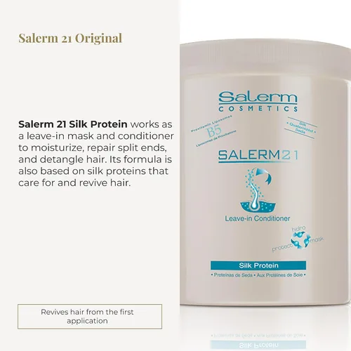 Miniatura 2 de Acondicionador sin aclarado con proteínas de seda de Salerm 34.5 onzas