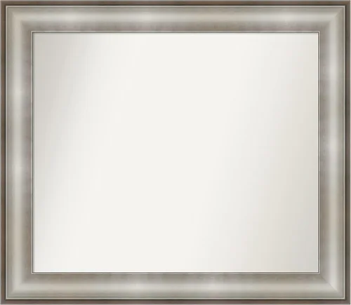 Miniatura 533 de Amanti Art Espejo de baño plateado para sobre fregadero, 28 x 47 pulgadas, espejo rectangular de plata imperial, marco de madera tradicional de gran