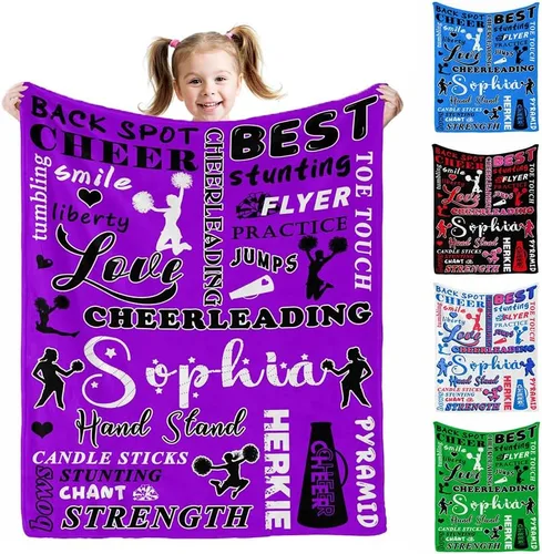 Miniatura 20 de Manta personalizada AOFUN con texto de nombre para adultos y niños, regalo para cumpleaños, boda, Día de San Valentín, 40x30 pulgadas, Estilo 1