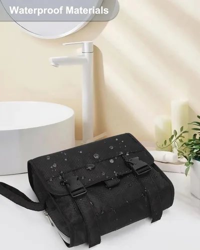 Miniatura 7 de Pequeña bolsa de aseo colgante para hombres y mujeres, organizador colgante portátil para kit de ducha de tamaño de viaje, accesorios de maquillaje